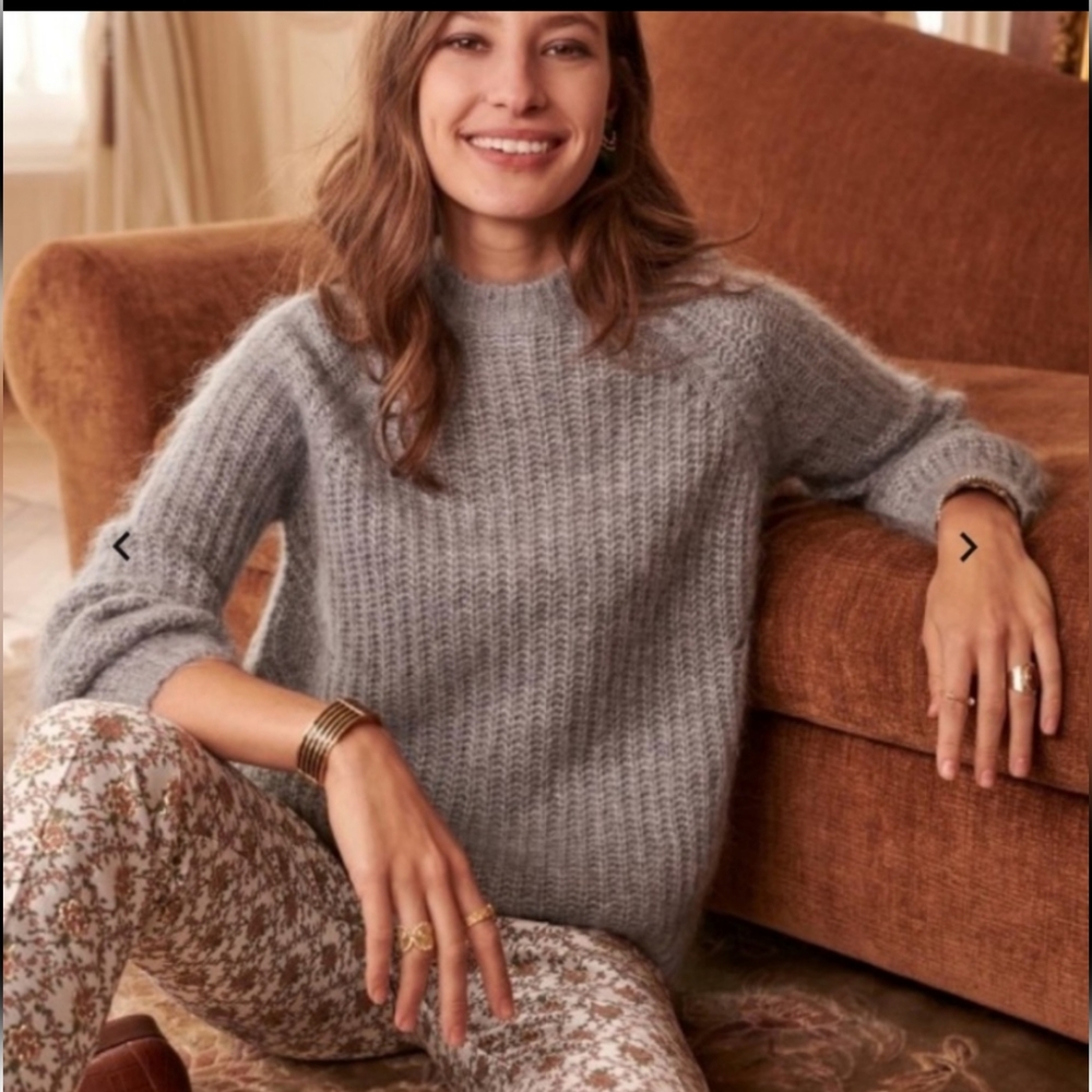 Sezane Dwee Grey Mohair Sweater NWOT